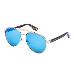 Marc Jacobs Dark Havana Blue Mirrored Aviator Sunglasses
